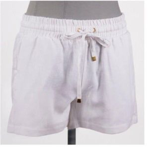 CRUISE SHORTS. white linen. NWT small SUMMER bottoms ELASTIC waist, drawstring